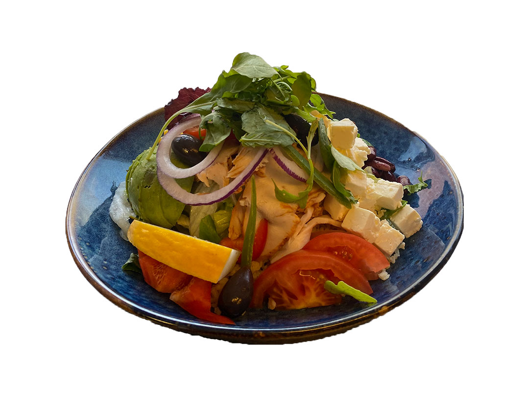 Lunch sallad Avokado och räkor