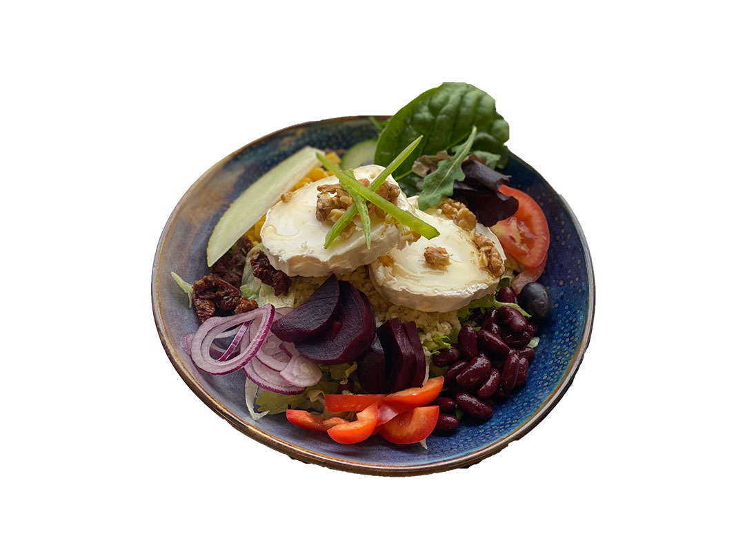 Lunch sallad Chèvre, valnötter, honung