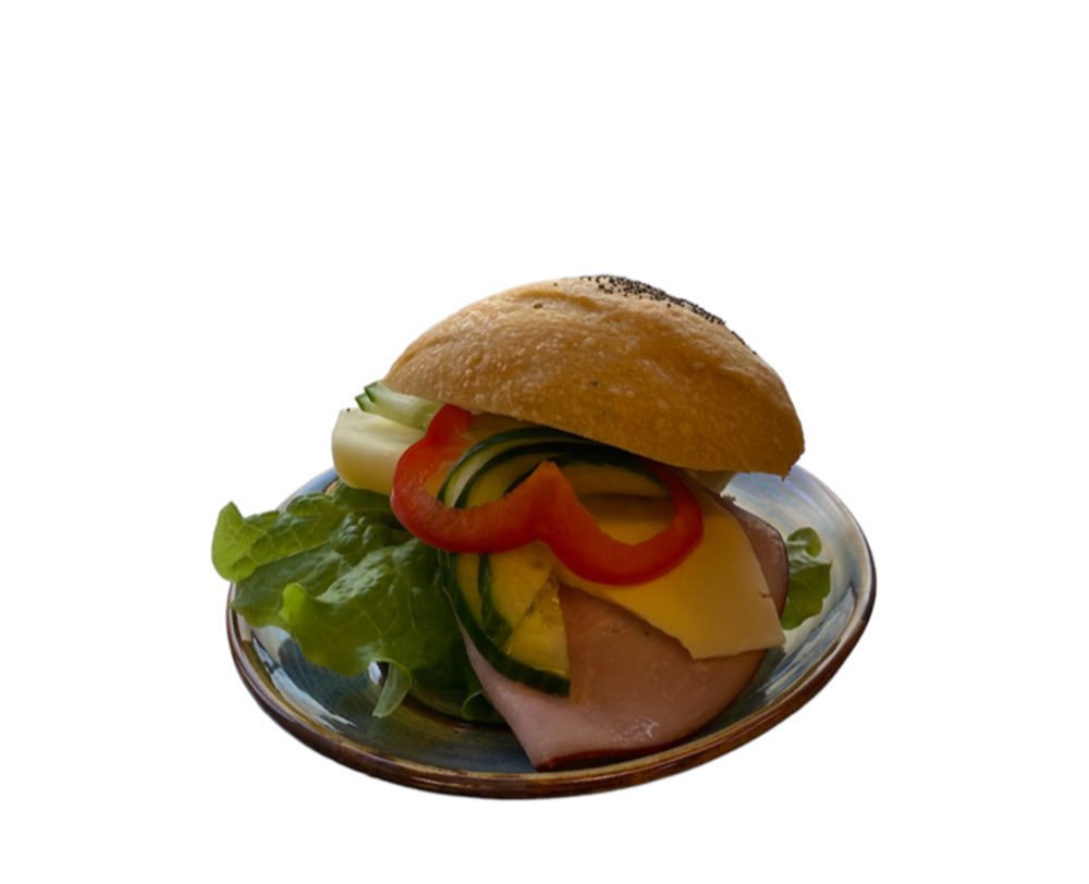 Smörgås med ost och skinka