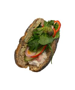 Baguette med skagenröra grönsaker