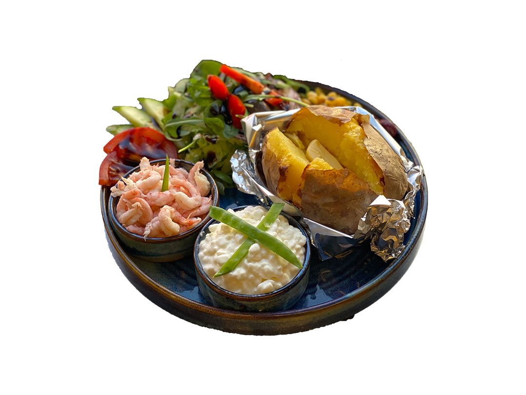 Lunch Bakad Potatis keso/räkor