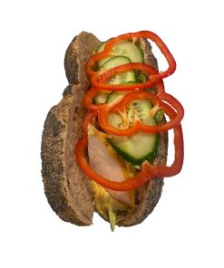 Baguette m. kycklingröra grönsaker